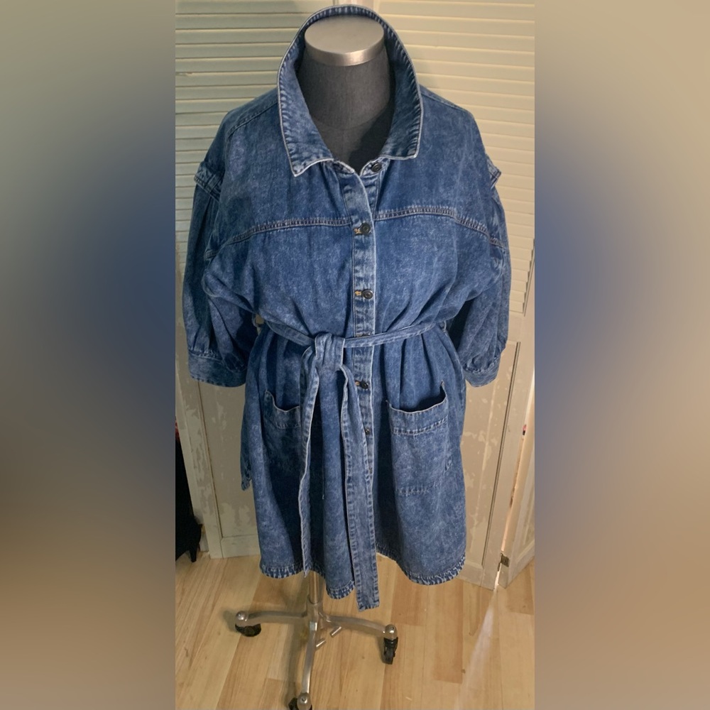 Future Collective Brand's Kahlana Barfield Brown Long Sleeve Denim Dress